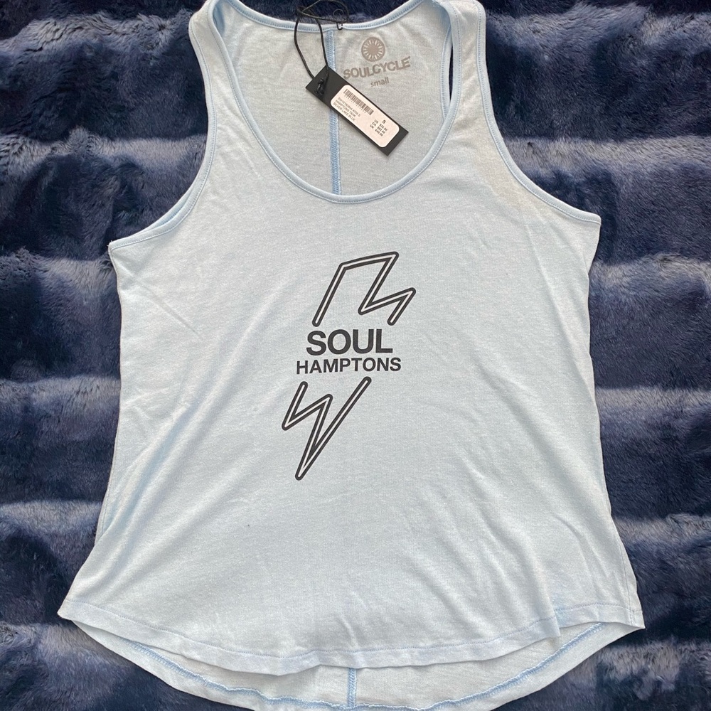 NWT baby blue Soulcycle workout tanktop